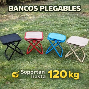 Banco Plegable Portátil Resistente 120 kg por Mayoreo W-RZDD8205