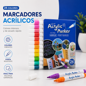 Marcadores acrílicos 24 colores por mayoreo