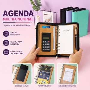Agenda multifuncional con calculadora por mayoreo