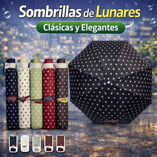 Sombrilla Plegable de Lunares con Diseño Elegante por Mayoreo W3343 Sombrilla Plegable de Lunares con Diseño Elegante por Mayoreo W3343