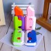 Cúter plástico compacto, punta redondeada, diseño colorido, 7.3 cm, antiestrés, seguro para oficina y hogar, venta al por mayor, WJ-1336