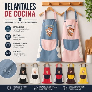 Delantales de cocina impermeables ajustables con bolsillo por mayoreo