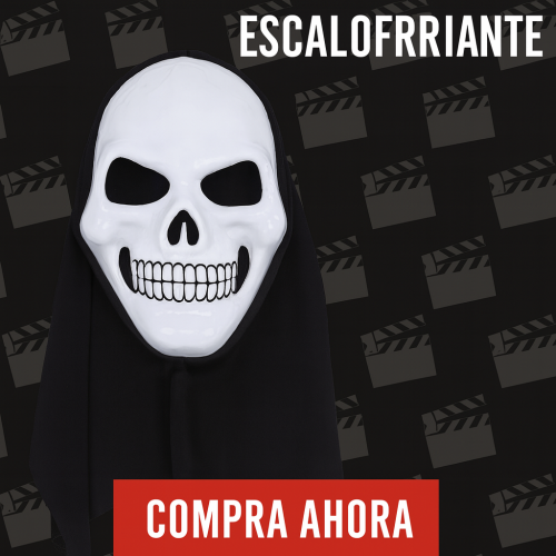 Máscara de calavera con capucha de tela negra, perfecta para disfraces de Halloween, fiestas de terror, cosplay y eventos temáticos venta al por mayor  WS116
