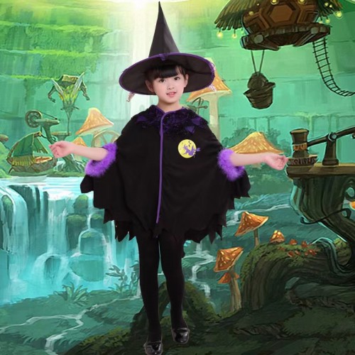 Disfraz infantil de brujita para Halloween de 110cm-140cm WS155