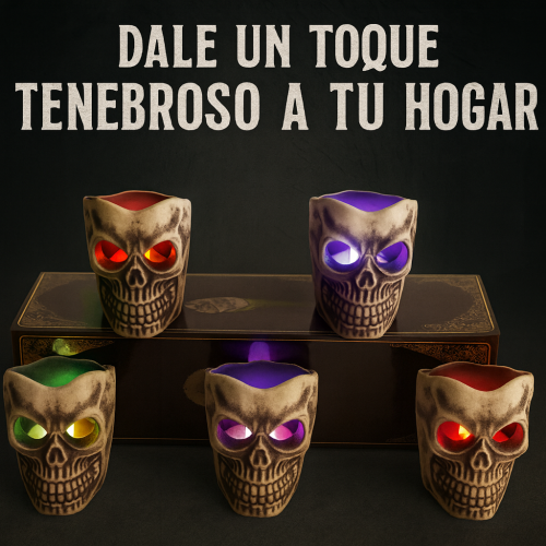 Lampara de craneo con forma de calavera, fabricados en material resistente, con ojos iluminados en luces LED de colores , venta al por mayor  WS182