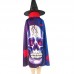 CONJUNTO DE CAPA CON SOMBRERO DE HALLOWEEN.Capa 82cm,Sombrero 38*36cm CON COLORES SURTIDOS WS199