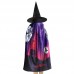 CONJUNTO DE CAPA CON SOMBRERO DE HALLOWEEN.Capa 82cm,Sombrero 38*36cm CON COLORES SURTIDOS WS199