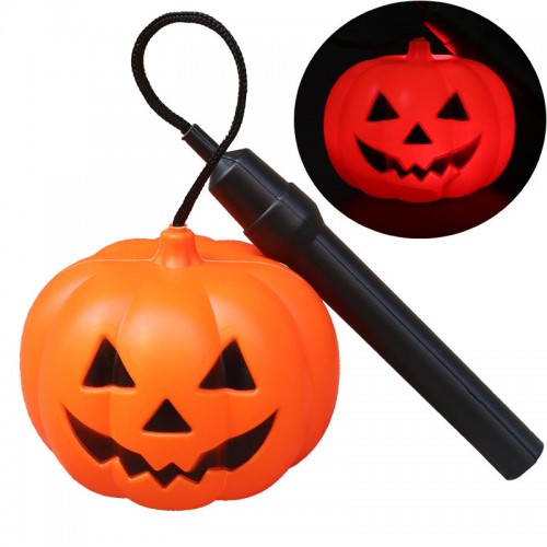 Varita doble de calabazas de halloween con luz led, ideal para niños, disfraces, fiestas y decoración, modelo WSJNG-D001, venta por mayoreo