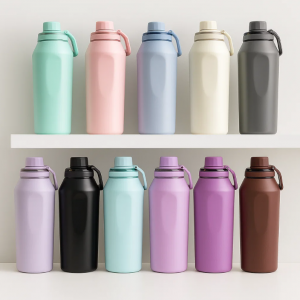 Termo sport de 1200 ml con tapa y asa integrada, ideal para gimnasio, oficina o uso diario, modelo X0634, venta por mayoreo