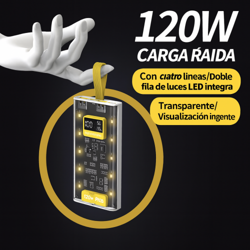 Power Bank portátil 5200mAh con pantalla LED y cables integrados – al por mayor XB-5200