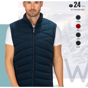 Chaleco acolchado para hombre . Ligero, cómodo y térmico, ideal para temporada otoño-invierno. Venta al por mayor XG24305 