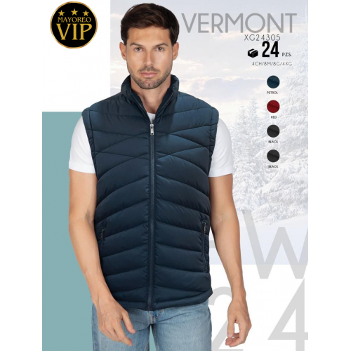 Chaleco acolchado para hombre . Ligero, cómodo y térmico, ideal para temporada otoño-invierno. Venta al por mayor XG24305 