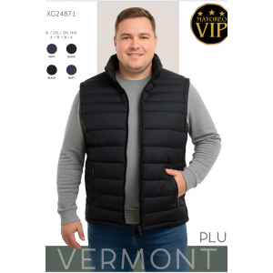 Chaleco acolchado para hombre talla plus  Diseño ligero y térmico ideal para clima frío Tallas:XL•2XL•3XL•4XL.   Calidad   Premium.   Venta al por mayor XG24871 
