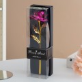 Rosa eterna artificial con luz LED multicolor, presentada en cajita transparente. Ideal como regalo romántico para aniversarios, San Valentín para venta al por mayor. XH-0400