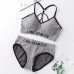 Conjunto de ropa interior femenina (gris y negro) XH-LXET