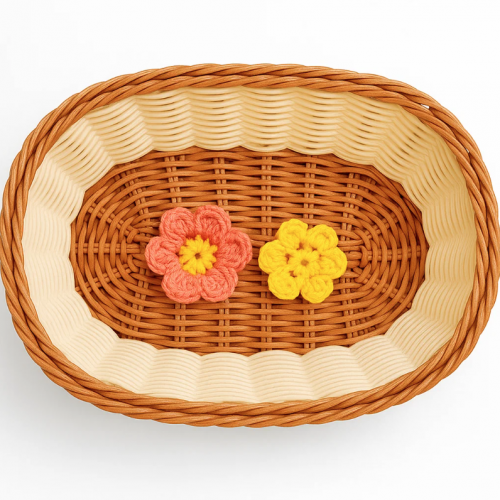 Canasta ovalada tipo mimbre de plástico resistente, diseño decorativo para pan o frutas, modelo XL01-M02, venta por mayoreo
