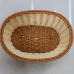 Canasta ovalada tipo mimbre de plástico resistente, diseño decorativo para pan o frutas, modelo XL01-M02, venta por mayoreo
