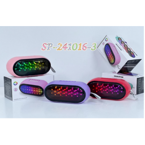 Bocina inalámbrica bluetooth rgb con correa y luces led de colores, diseño portátil para escritorio o exteriores, venta por mayoreo sp-241016-3