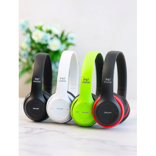 Audífonos inalámbricos Bluetooth P47 con diseño plegable, sonido estéreo, radio FM y ranura microSD, venta por mayoreo  XR-3210 