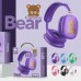 Audífonos infantiles Bluetooth Carbine Bear con diseño de osito, sonido estéreo, diadema ajustable y batería recargable, venta por mayoreo XR-3211 