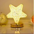 Lámpara LED de mesa con diseño de estrella para dormitorio con 3 modos de color, táctil, recargable USB al por mayor XX02