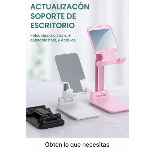 Soporte plegable y ajustable para celular, ideal para escritorio. Incluye espejo integrado, diseño portátil y estable venta al por mayor  XZ-6115