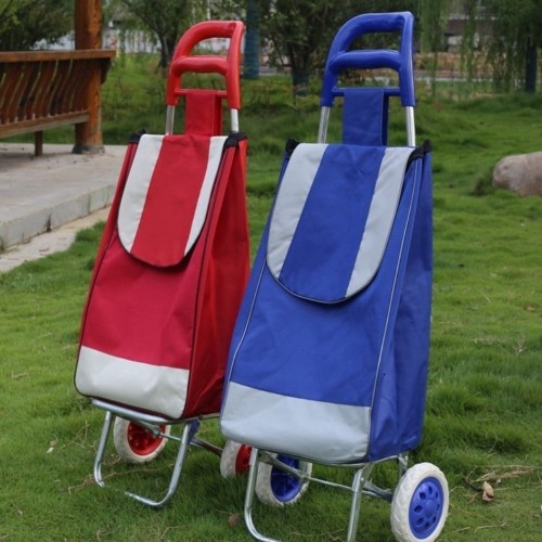 Carrito de mandado plegable y ligero, bolsa de tela con ruedas para facilitar el transporte de compras o carga ligera, colores variados, venta por mayoreo 