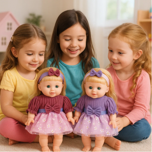 Muñeca interactiva de 35 cm. Incluye accesorios como biberón, cepillos, pañal, secadora de juguete y plato. Ideal para juego imaginativo y regalo para niñas. Modelo Y14-0101AB Muñeca interactiva de 35 cm. Incluye accesorios como biberón, cepillos, pañal, secadora de juguete y plato. Ideal para juego imaginativo y regalo para niñas. Modelo Y14-0101AB