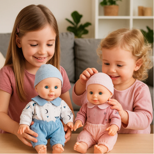 Muñeca interactiva de 35 cm que toma agua, hace pipí y emite sonidos divertidos. Incluye accesorios. Ideal para niñas, regalo y juego imaginativo. Venta por mayoreo Y14-0307AB Muñeca interactiva de 35 cm que toma agua, hace pipí y emite sonidos divertidos. Incluye accesorios. Ideal para niñas, regalo y juego imaginativo. Venta por mayoreo Y14-0307AB