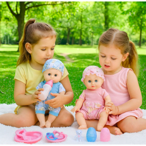 Muñeca bebé interactiva que toma agua y hace pipí con sonidos, muñeca de 35 cm con accesorios surtidos, juguete educativo para niñas y niños Venta al por mayor Y14-1310AB 