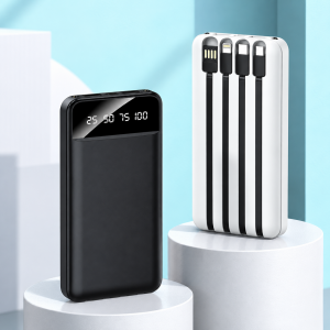 Batería Portátil Power Bank con 4 Cables Integrados Por Mayoreo