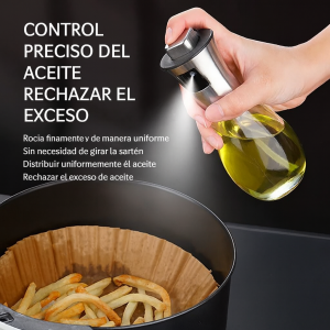 Pulverizador de vidrio para aceite, vinagre o salsas. Diseño elegante y resistente, ideal para cocinar y aderezar ensaladas con precisión. YD200