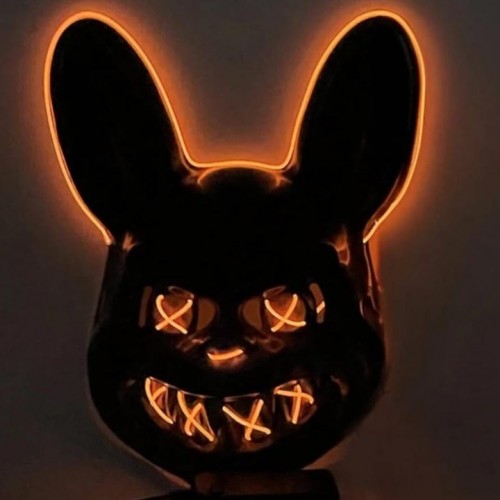Máscara de conejo estilo terror con iluminación LED Ideal para disfraces, fiestas de Halloween mayoreo YH-010