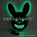 Máscara de conejo estilo terror con iluminación LED Ideal para disfraces, fiestas de Halloween mayoreo YH-010