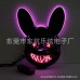 Máscara de conejo estilo terror con iluminación LED Ideal para disfraces, fiestas de Halloween mayoreo YH-010