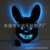 Máscara de conejo estilo terror con iluminación LED Ideal para disfraces, fiestas de Halloween mayoreo YH-010