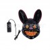 Máscara de conejo estilo terror con iluminación LED Ideal para disfraces, fiestas de Halloween mayoreo YH-010