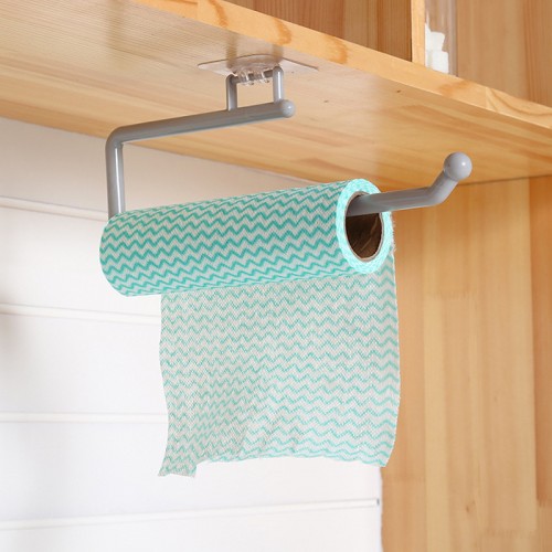 Soporte para papel de cocina multifuncional para cocina, colgador de pared al revés, para baño, sin perforaciones, portarrollos de plástico para baño Cod. YH5504 