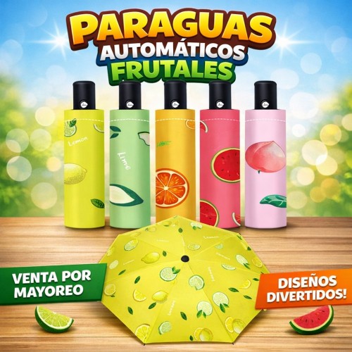 Paraguas Automático Compacto con Diseños Frutales Venta por Mayoreo YS109