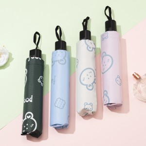 Paraguas plegable infantil con diseño de ositos y protección solar, ideal para niños, colores surtidos, venta al por mayor YS1100