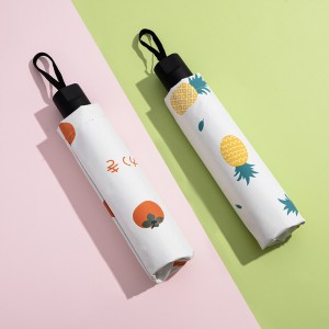 Paraguas plegable con diseño de frutas tropicales, compacto y ligero con protección UV, ideal para bolso, venta al por mayor YS1110