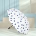 Paraguas plegable con diseño floral de margaritas, resistente al viento y protección UV, ideal para uso diario, venta al por mayor YS1140