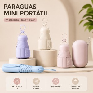Paraguas mini portátil con estuche por mayoreo