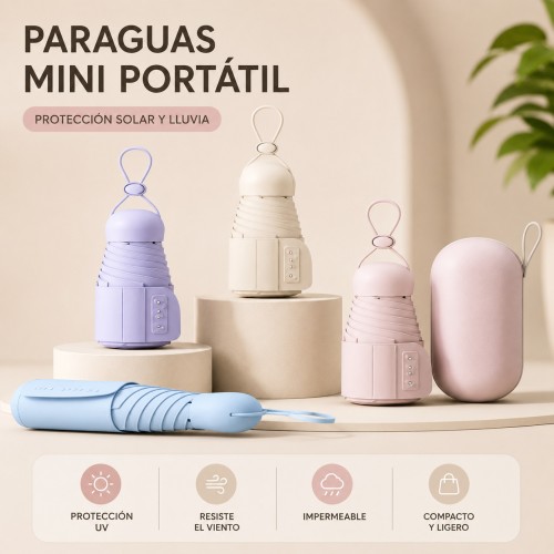 Paraguas mini portátil con estuche por mayoreo Paraguas mini portátil con estuche por mayoreo