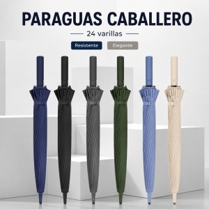 Paraguas largo para caballero de 24 varillas por mayoreo