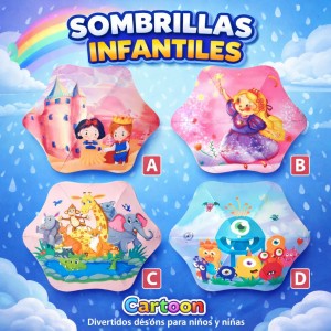 Sombrillas infantiles con diseños cartoon por mayoreo YS122