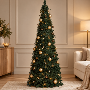 Árbol Navideño Plegable de 1.80 m con Decoración y 150 Luces LED. Venta por mayoreo