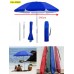 Sombrilla playera de 2.4 metros con poste metálico y funda para transporte, ideal para playa, jardín o camping, venta por mayoreo YWJ-02000