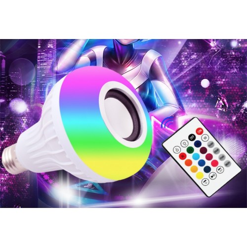 Foco lámpara con cambio de luz RGB, con bocina bluetooth y con control