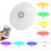 Foco con luz led UFO 48W, con cambio de luz RGB, con bocina bluetooth y con control